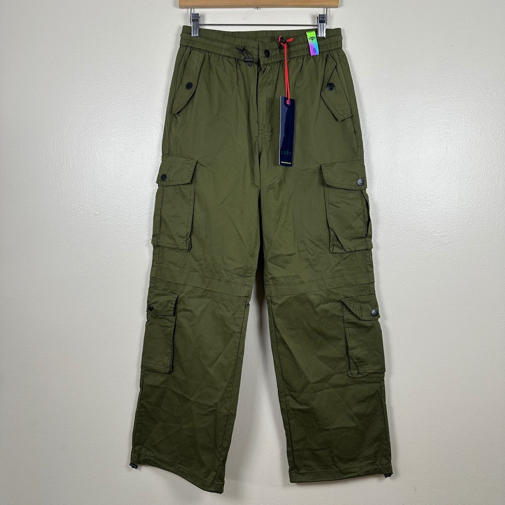 Vibrant Miu Women's S Cargo Pants Olive Green Utility Wide Leg NWT VBRT